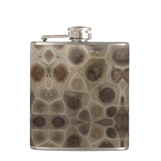 Petoskey Stone Hip Flask (Front)