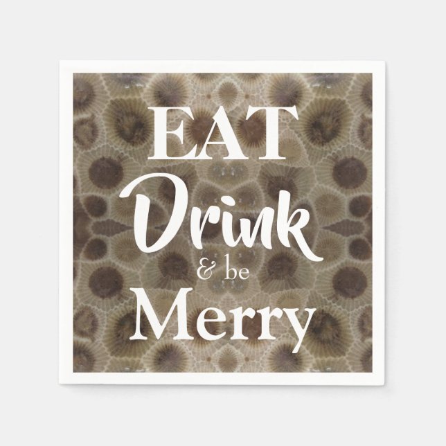 Petoskey Stone michigan state stone fossil Napkin (Front)