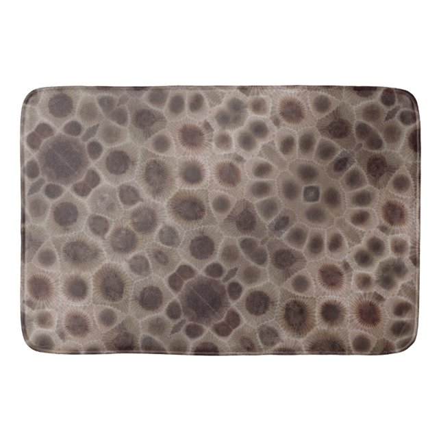 Petoskey Stones | Michigan State stone  Bath Mat (Front)