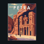 Petra Jordan Travel Art Vintage Postcard<br><div class="desc">Petra vector artwork. Petra is a famous archaeological site in Jordan's southwestern desert. Dating to around 300 B.C.,  it was the capital of the Nabatean Kingdom.</div>