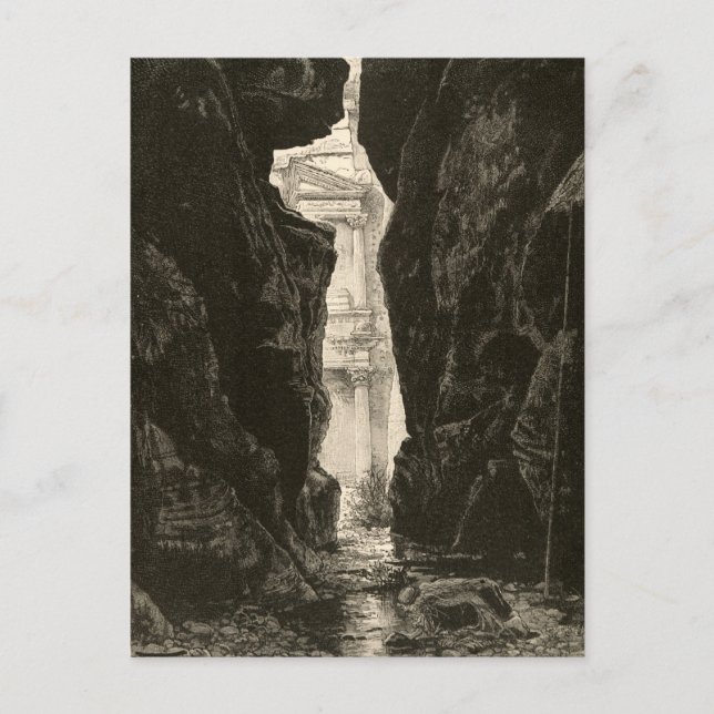 Petra Jordan UNESCO Heritage Site Engraving Postcard (Front)