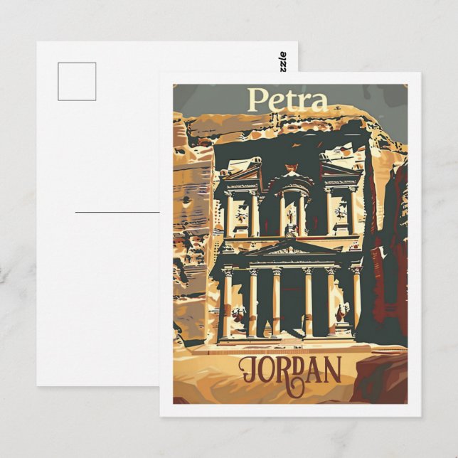 Petra Jordan Vintage Famous Travel Place Postcard (Front/Back)