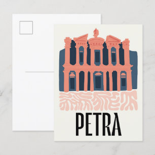 Petra Jordania abstract travel floral art Postcard