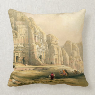 Petra, March 8th 1839, plate 96 from Volume III of Throw Pillow