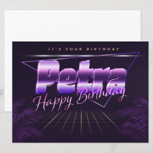 Petra Name Vorname lila retro Karte Geburtstag Card