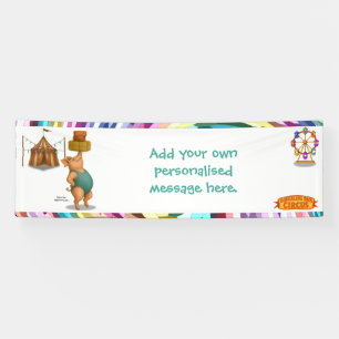 Petra pig balancing act birthday banner
