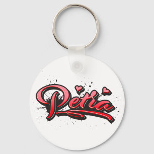 Petra red Heart Graffiti Key Keychain