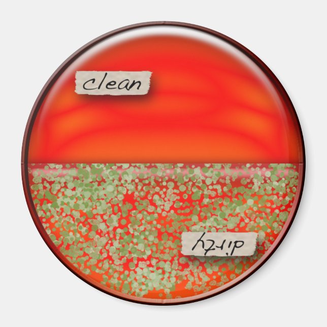Petri Dish Clean / Lave-vaisselle sale Magnet (Devant)