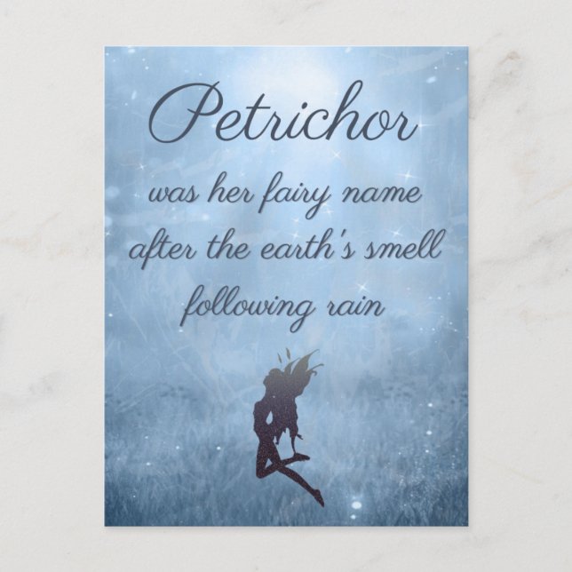 Petrichor Rain Fairy Whimsical Vintage Style Postcard (Front)