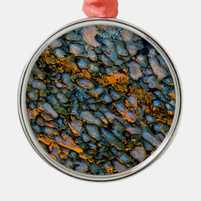 Petrified Dinosaur Bone Metal Ornament (Front)