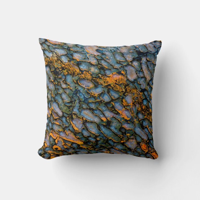 Petrified Dinosaur Bone Throw Pillow (Front)