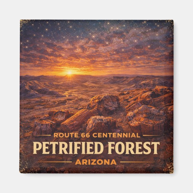 Petrified Forest Arizona Centennial Twilight View Magnet (Front)
