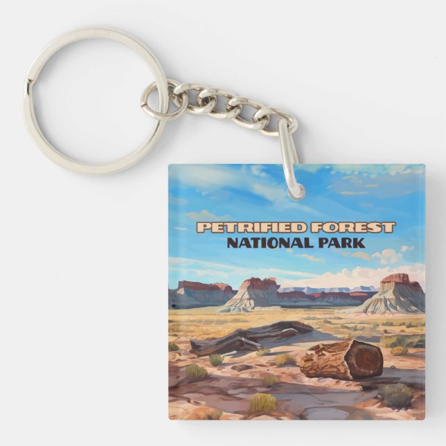 Petrified Forest National Park Arizona Desert  Keychain (Front)