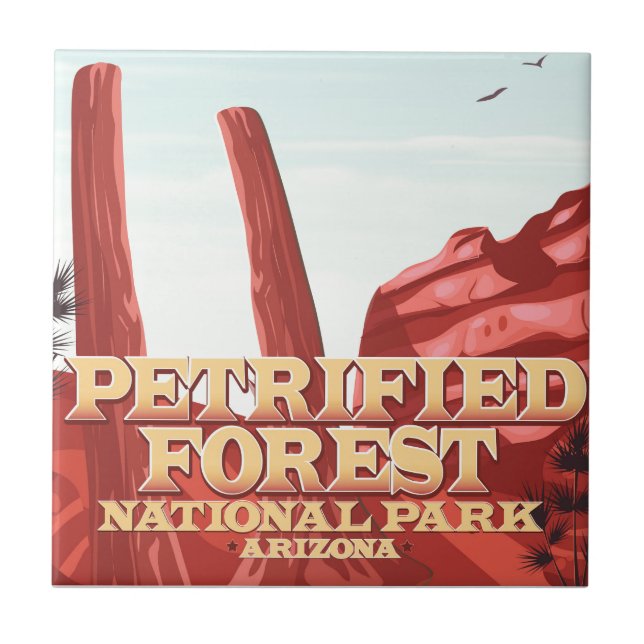 Petrified forest national park, Arizona. Tile (Front)