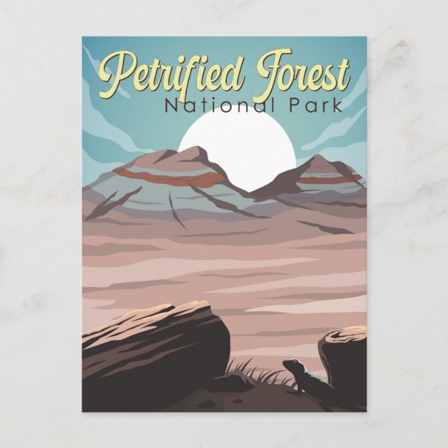 Petrified Forest National Park Illustration Travel Postcard (Front)