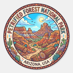 Petrified Forest National Park Landscape USA Classic Round Sticker