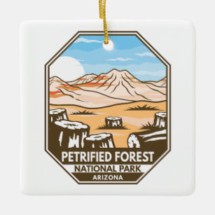 Petrified Forest National Park Minimal Retro Ceramic Ornament