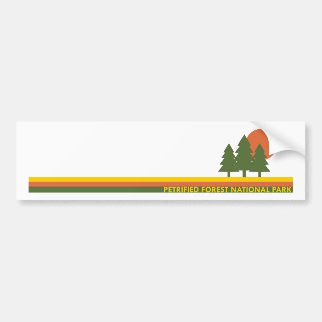 Petrified Forest National Park Pine Trees Sun Bumper Sticker (Front)