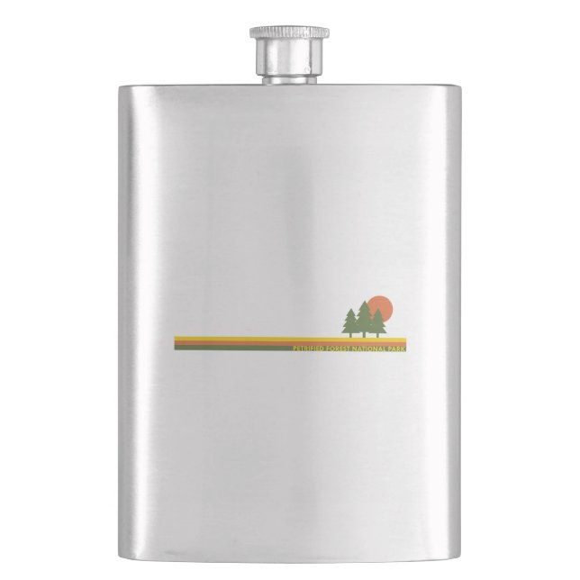 Petrified Forest National Park Pine Trees Sun Hip Flask (Front)