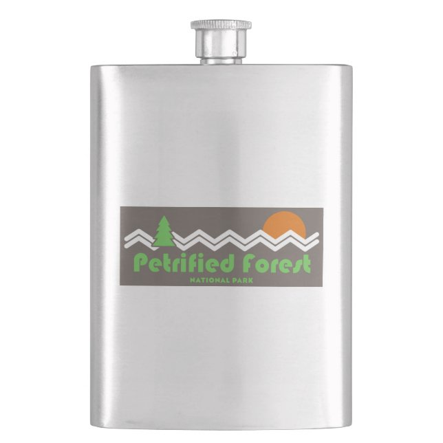Petrified Forest National Park Retro Hip Flask (Front)