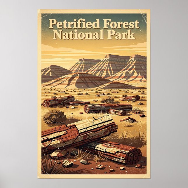 Petrified Forest National Park Retro Poster (Front)