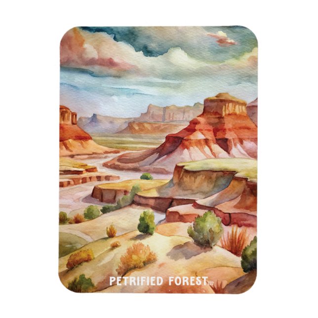 Petrified Forest National Park Watercolor Painting Magnet (Vertical)