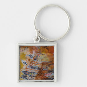 Petrified Wood Brown Keychain