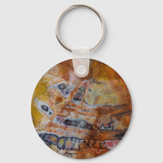 Petrified Wood Brown Keychain (Front)