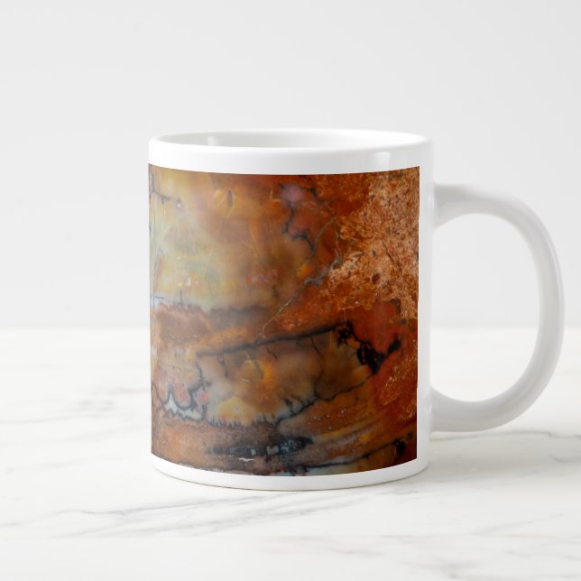 Petrified Wood Brown Large Coffee Mug (Right)