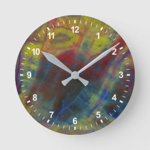 Petrified Wood Horizontal Round Clock