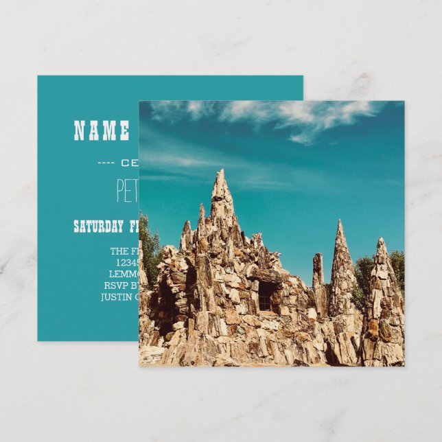 petrified wood park invitation (Front/Back)