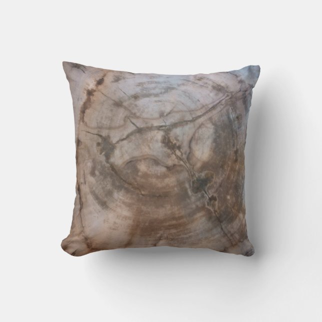 Petrified Wood Throw Pillow (Front)