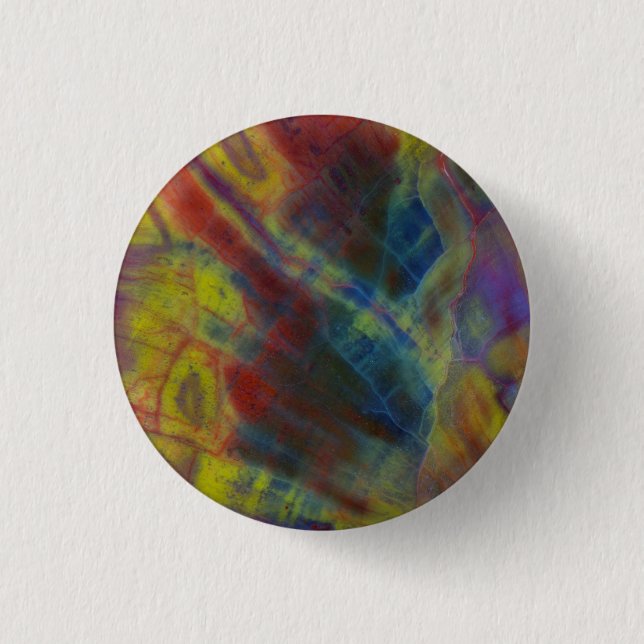 Petrified Wood Vertical 1 Inch Round Button (Front)