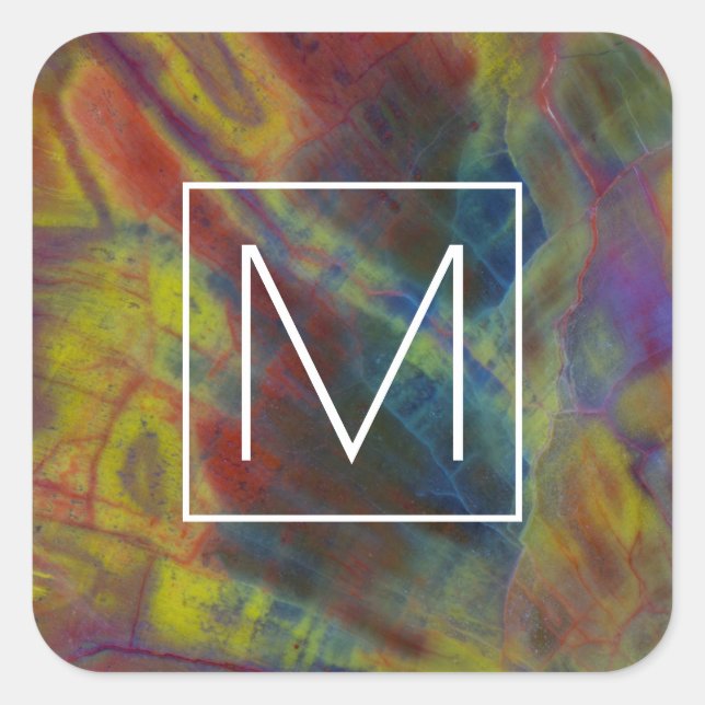 Petrified Wood Vertical Square Sticker (Front)