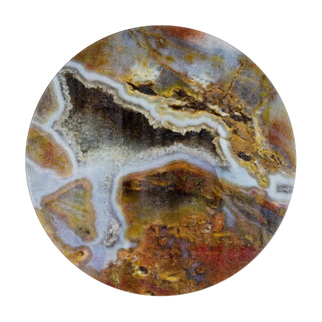 Petrified Wood With Crystals Cutting Board (Front)