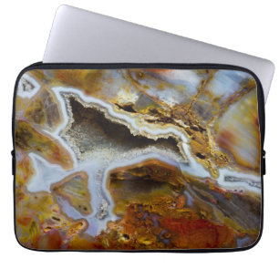 Petrified Wood With Crystals Laptop Sleeve