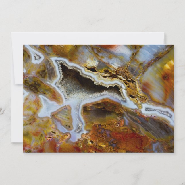 Petrified Wood With Crystals Thank You Card (Front)
