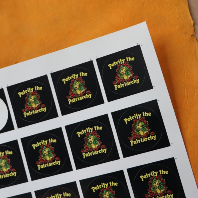 Petrify the Patriarchy feminist medusa Classic Round Sticker (Creator Uploaded)