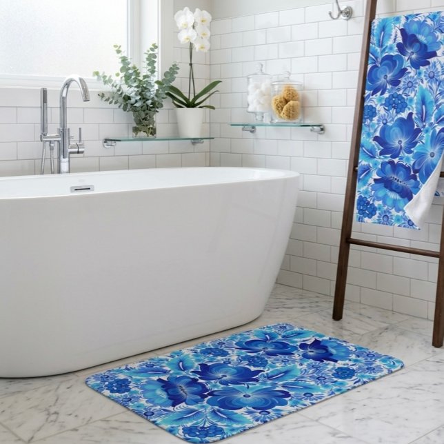 Petrikivka Ukrainian traditional folk art. Bath Mat (Creator Uploaded)