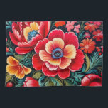 Petrikivka Ukrainian traditional folk art Kitchen Towel<br><div class="desc">Petrikivka Ukrainian traditional folk art watercolour painting.</div>