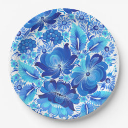 Petrikivka Ukrainian traditional folk art Paper Plate