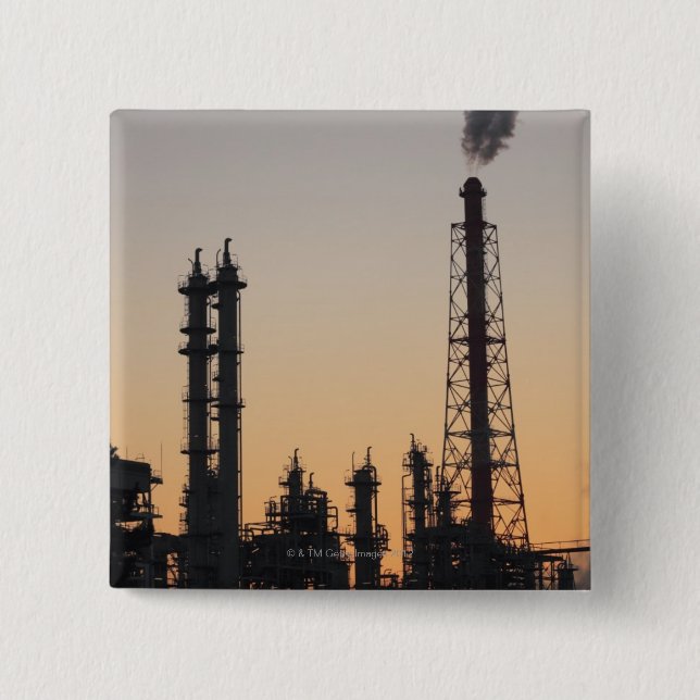 Petrochemical Plant 2 Inch Square Button (Front)