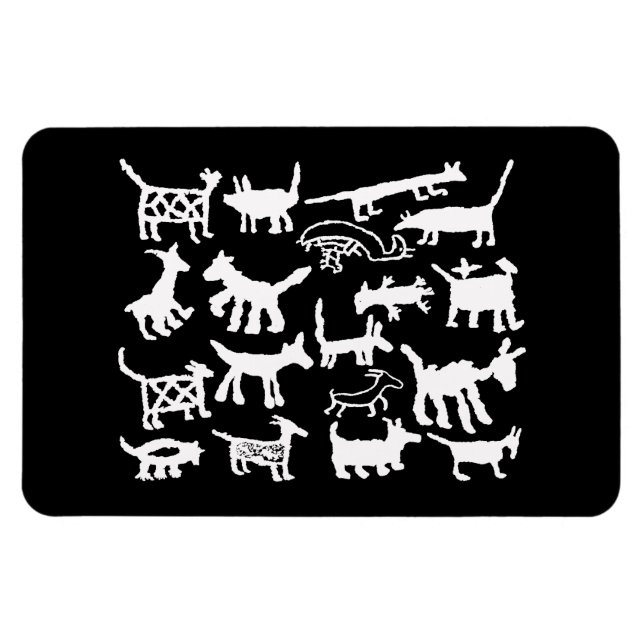 petroglyph collection Dogs and Coyotes Magnet (Horizontal)