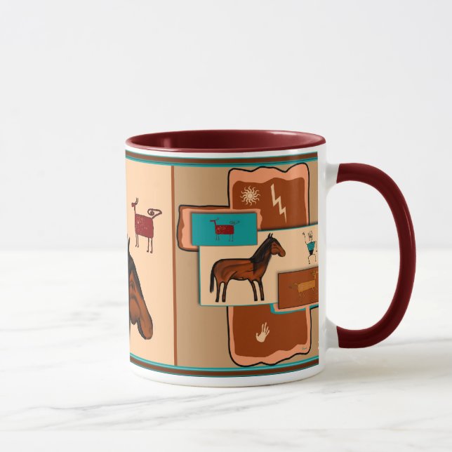Petroglyph Horses Mug (Right)