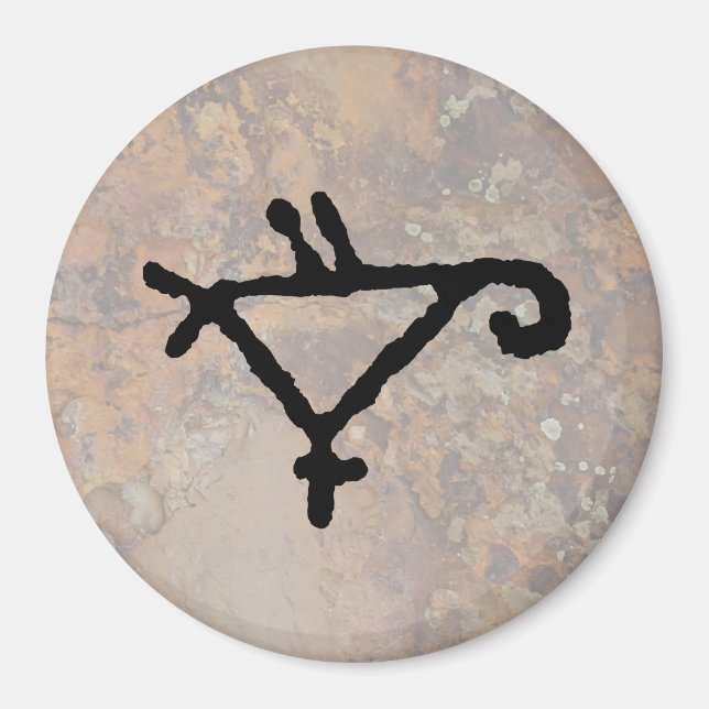 Petroglyph of a Stylized Parrot Magnet (Front)