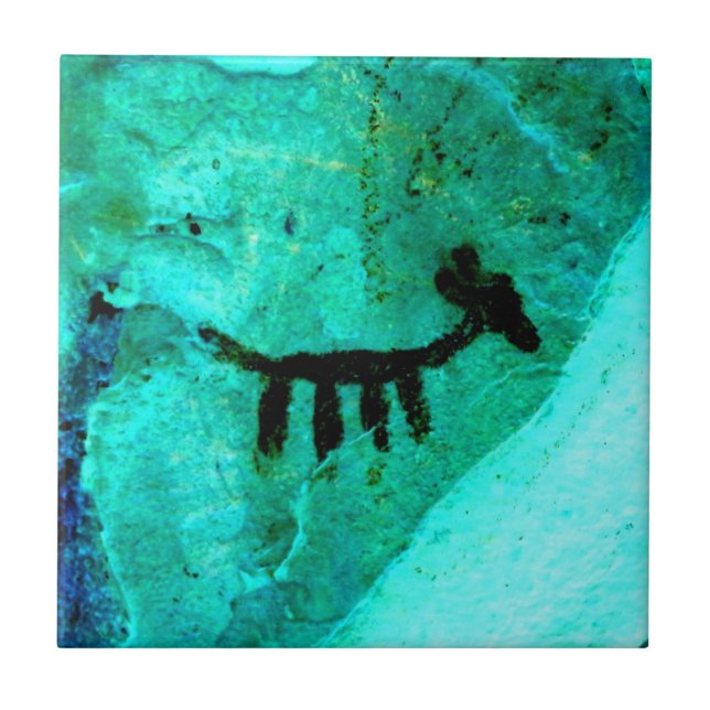petroglyph on green tile (Front)