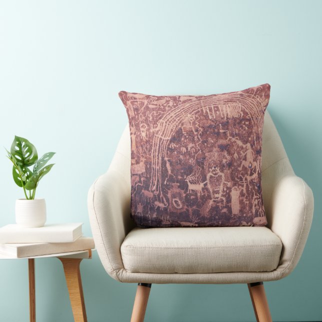 Petroglyph Panel Rochester Creek, Utah Throw Pillow (Chair)