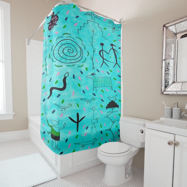 Petroglyphes 4 rideau de douche (En situation)