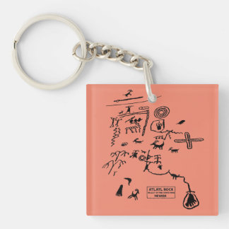 Petroglyphs at Atlatl Rock at Valley of Fire State Keychain