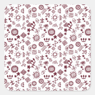 Petroglyphs Rock Art Symbols On Square Sticker